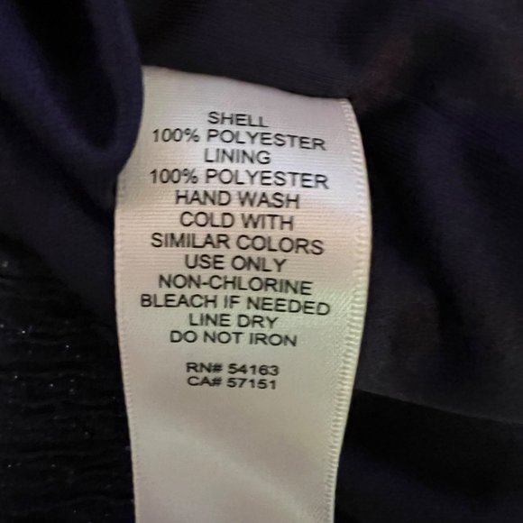 Eliza J NWT Navy Blue Sleeveless Ruched Cutout Keyhole Neck Sparkle Dress Size 4 - Picture 9 of 10